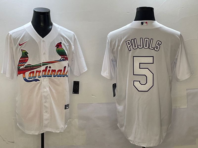Men St.Louis Cardinals #5 Pujols White Game Mexico 2025 Nike MLB Jersey style 1->milwaukee brewers->MLB Jersey